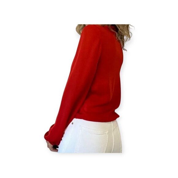 Haute Hippie Red Silk Tie-Front Blouse L - Picture 10 of 15